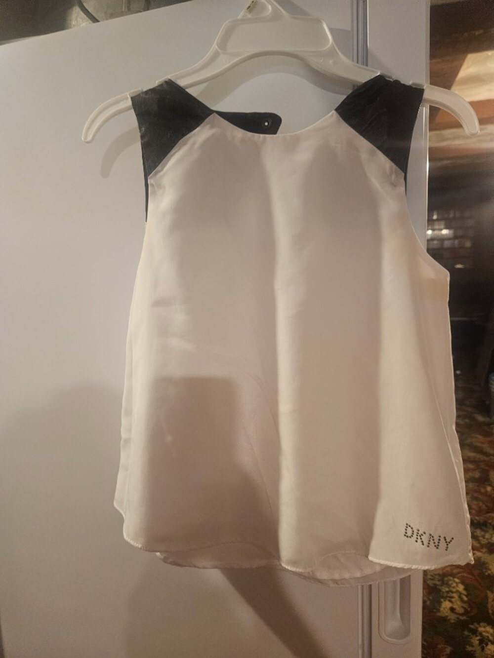 DKNY White and Black Top - Child 8-10